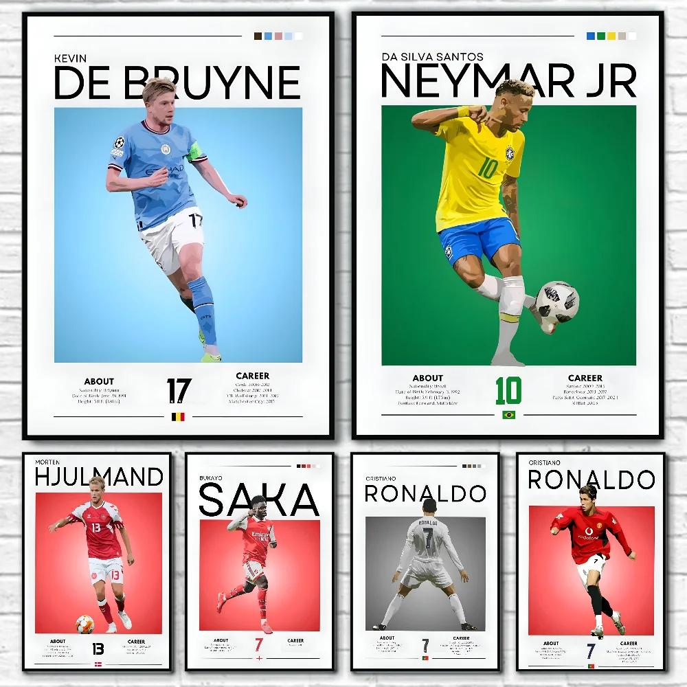 Póster de celebridades deportivas de fútbol famoso, póster de papel impreso para el hogar, sala de estar, dormitorio, entrada, Bar, cafetería, decoración de pintura artística
