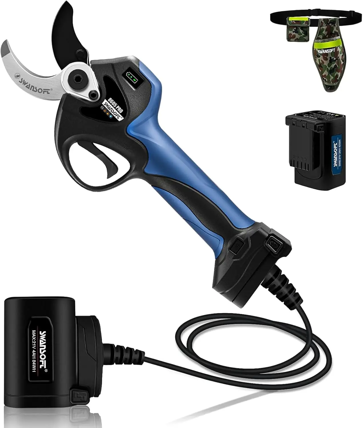 

Electric Pruning Shears, 1.57 inch Cutting Diameter Cordless Electric Pruners Shears Battery Powered, 1050W Tree Branch Pruner w