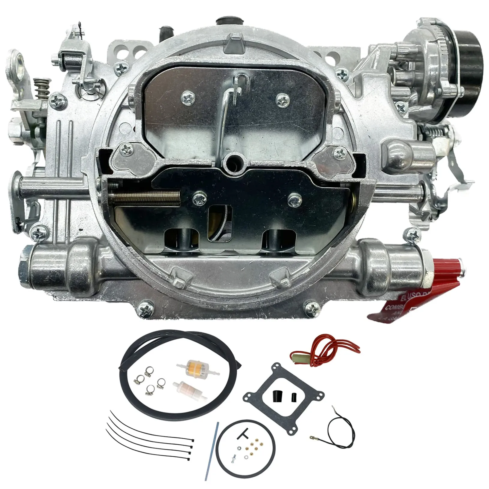 1906 4 Barrel Carburetor for AVS2 Series 650CFM Annular Booster Satin Finish (Electric Choke Type)