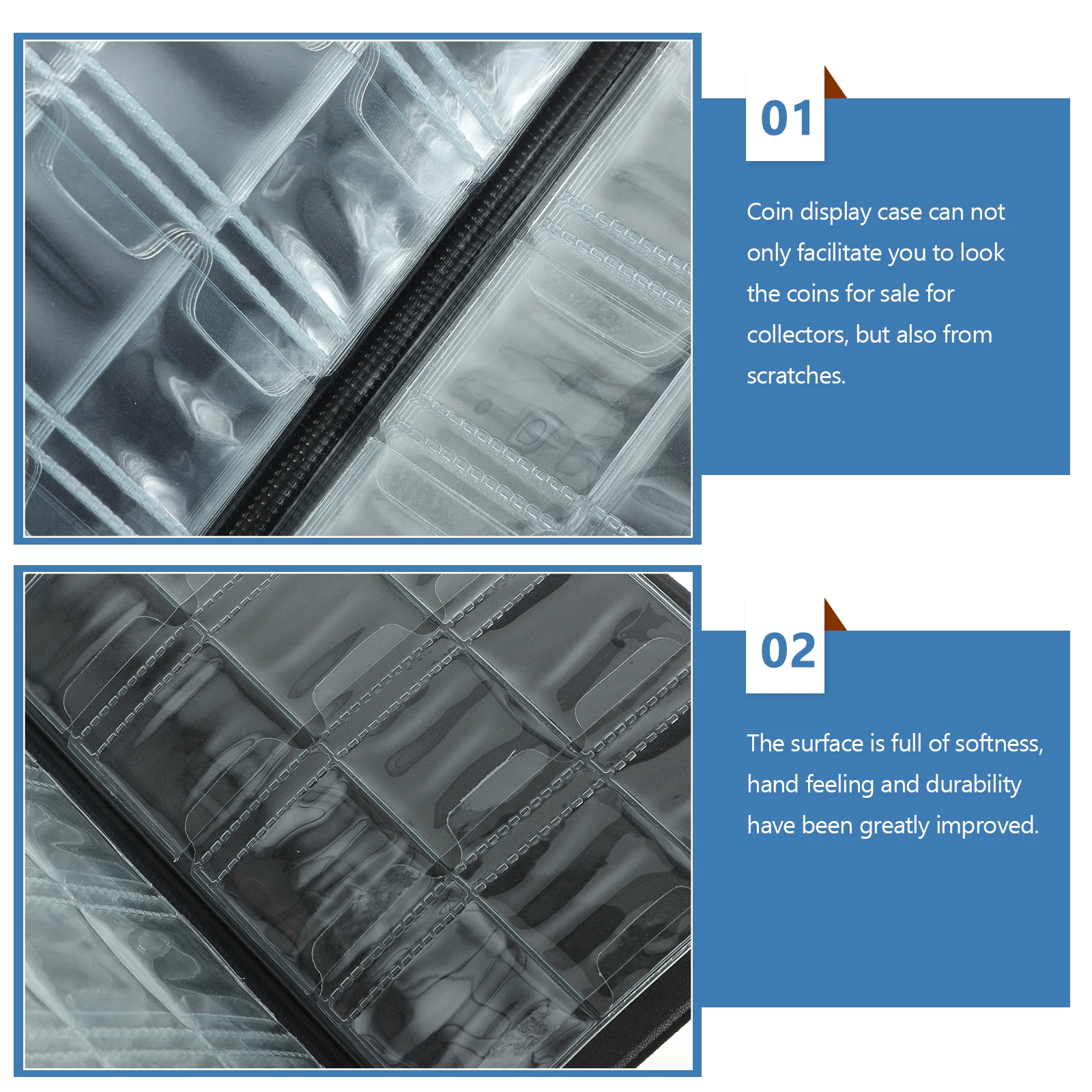 Coin Collection Book Premium Pu Commemorative Coins Storage Album Multiple Pockets For Organizing Protecting Coins