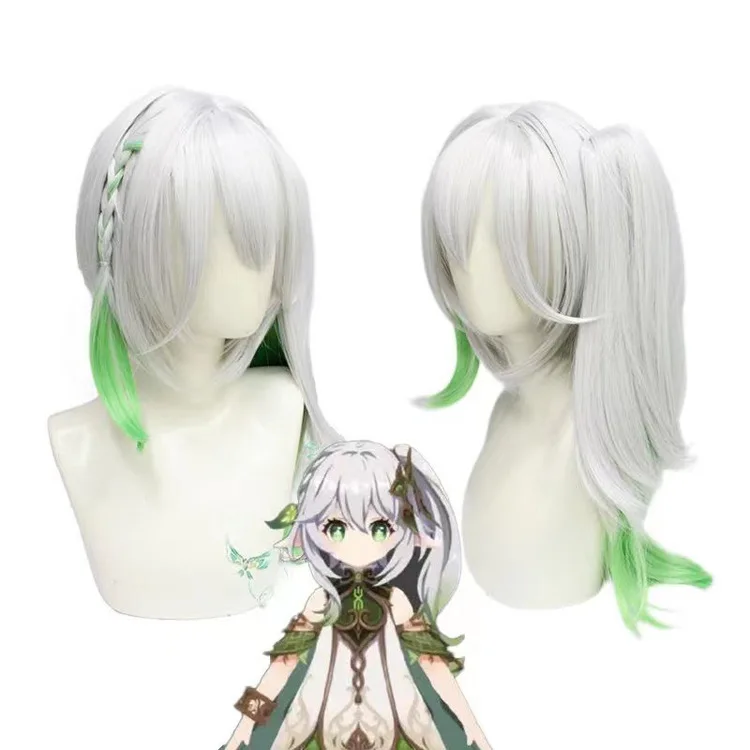 Genshin Impact Xumi The Grass God Naxi Ta Cosplay Wig Silicone Realistic Hair Strands False Hair