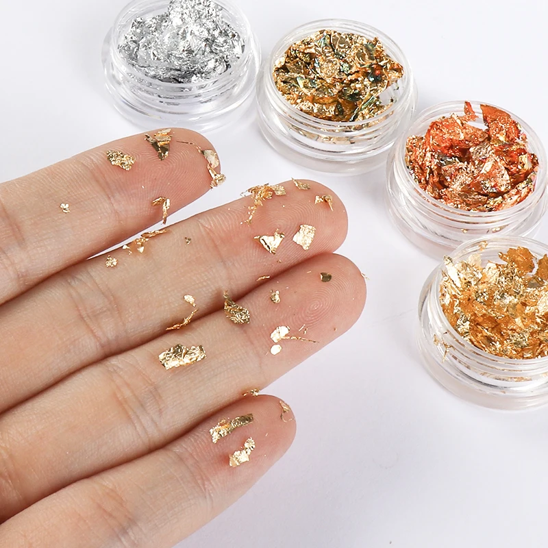 Gold Silver Colorful Nail Art Foil Paper Irregular Aluminum Nail Sticker Nail Art Accessories Glitter Gel Polish Nail Decoration