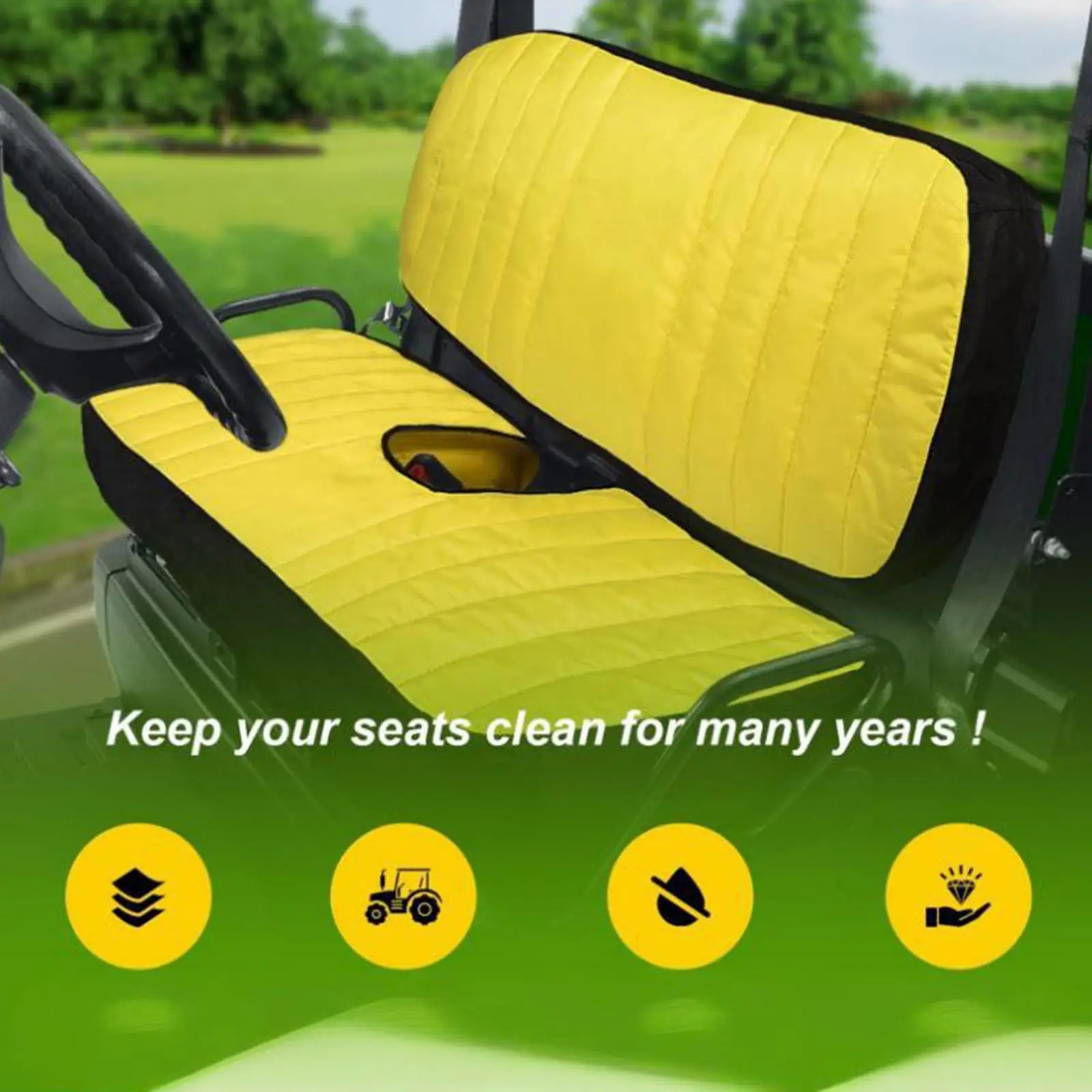 LP66449 Tear Resistant Oxford Fabric UTV Bench Seat Cover Kit for Xuv 560E/590E S4, Quick Installation Comfortable