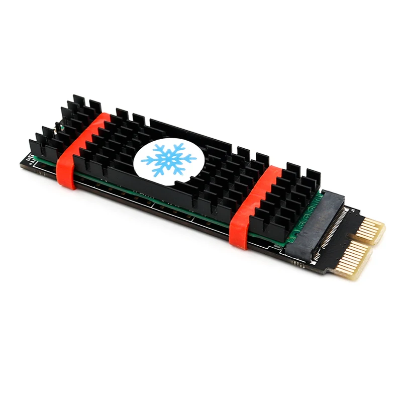 PCIE to M2 Adapter M Key Connector M2 SSD NVME PCIE x1 Full Speed M.2 2280 Aluminum Heatsink SSD Thermal Silicon Wafer Cooling