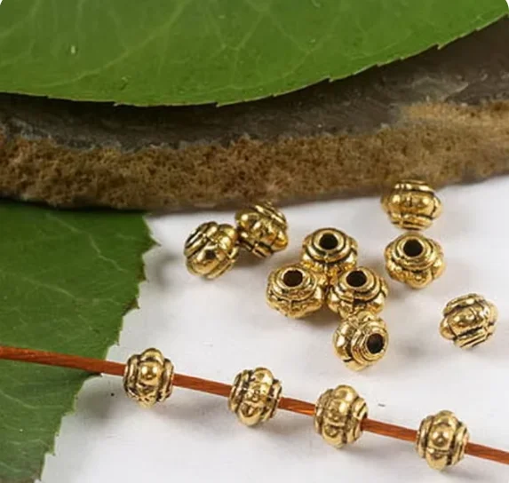 

50pcs 4mm dark gold-tone lantern design spacer beads HWH2121 for jewelry making