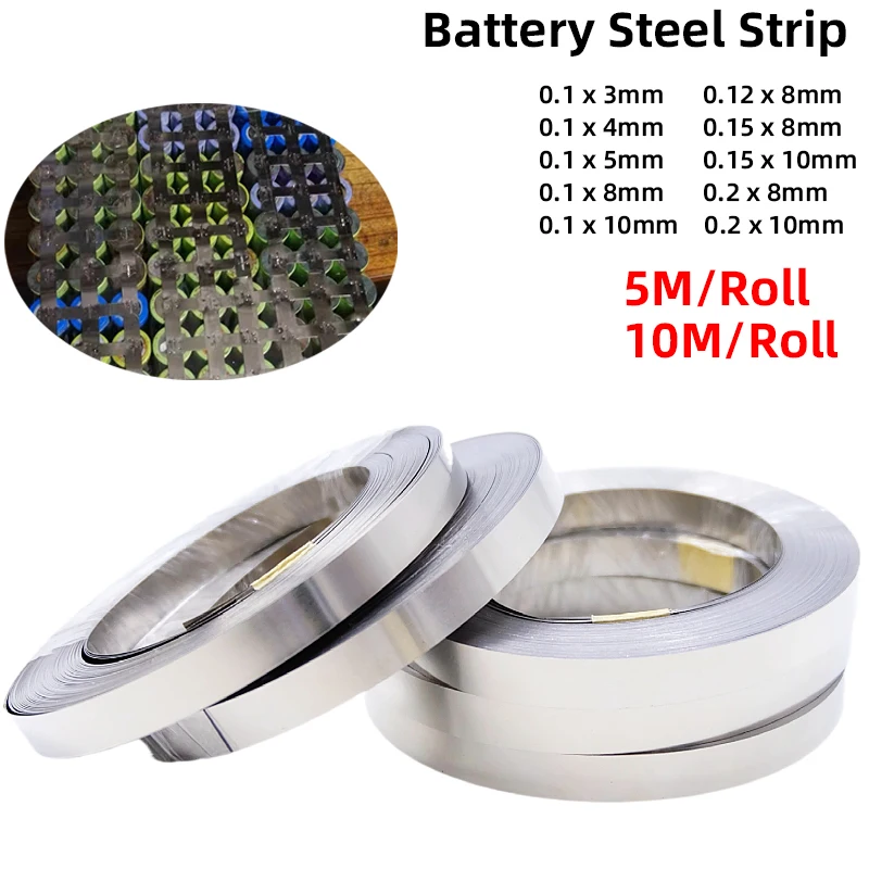 Nickel Strip10m 18650 Li-ion Battery Nickel Sheet Plate Nickel Plated Steel Belt Connector Spot Welding Machine Battery Welder