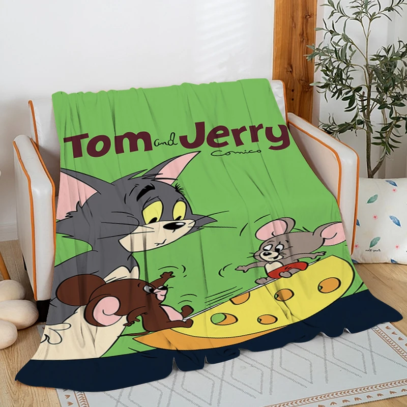 Cartoon Cute Sofa Blankets for Winter A-Toms and A-Jerrys Microfiber Bedding Warm Fleece Camping Custom Bed Fluffy Soft Blankets