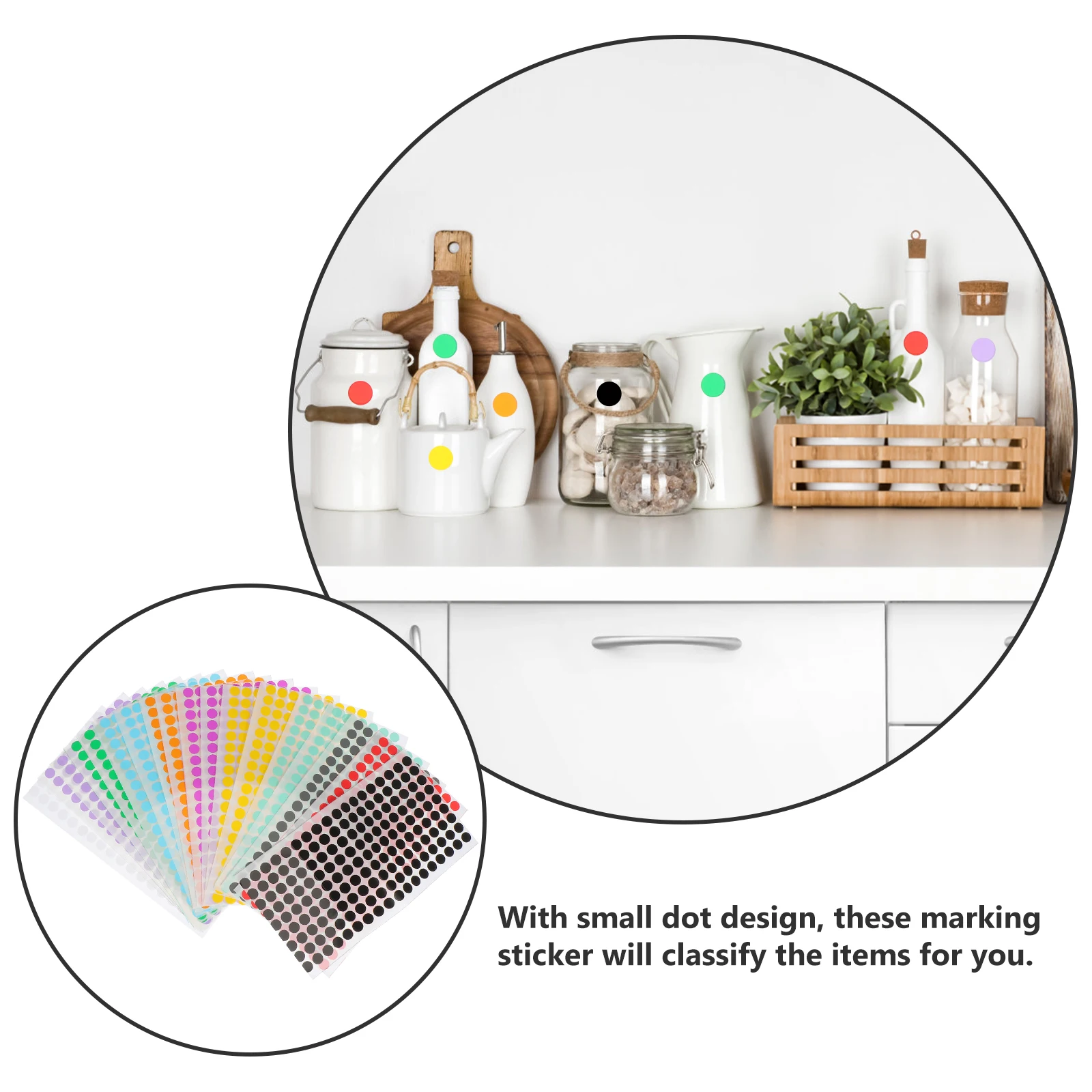 

Colorful Round Stickers 18 Sheets Self Adhesive Dot Labels Practical Marking Classification Home Storage ganization