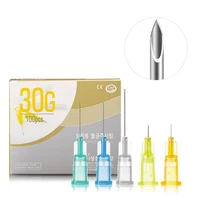 Aguja de punta afilada pequeña indolora, 34g, 4mm, desechable, empaquetada para dientes, aguja estéril, piezas de herramientas para párpados