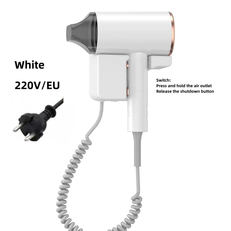 Secador de pelo profesional para Hotel, dispositivo montado en la pared de alta potencia, luz azul, iones negativos, sin perforación, para el cuidado del cabello, 220V, gran oferta