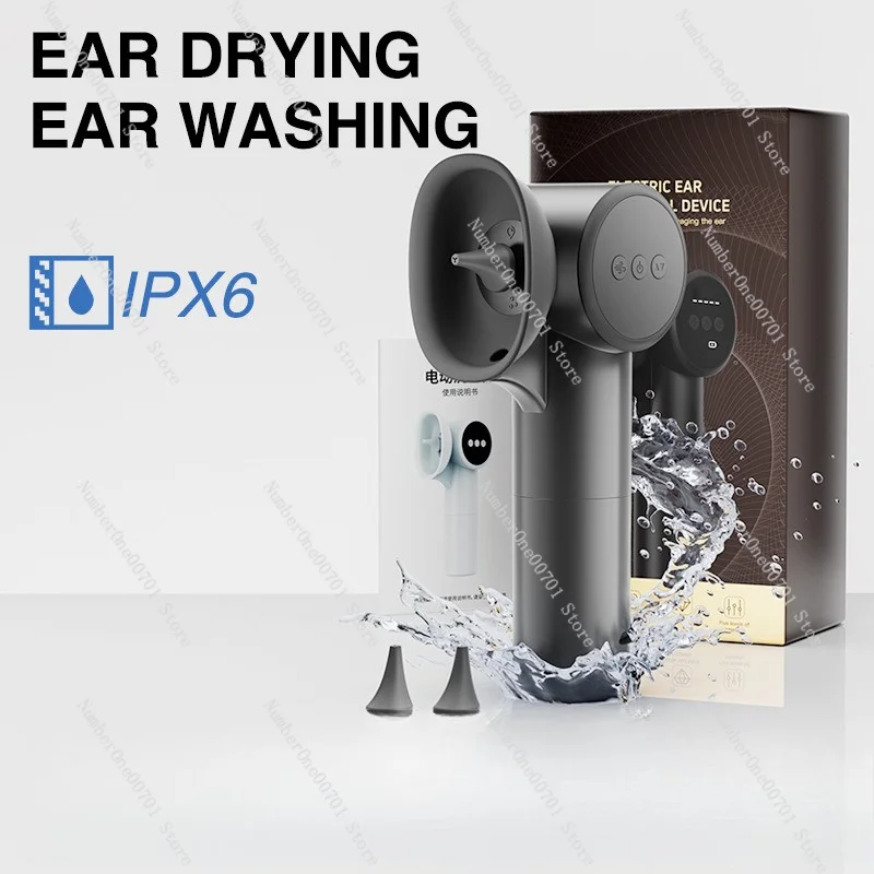 Electric Ear Cleaner Washer,Ear Wax Removal Kit with Dryer for Swimmers,Home Ear Flushing Device for Water Removal&Deep Cleaning
