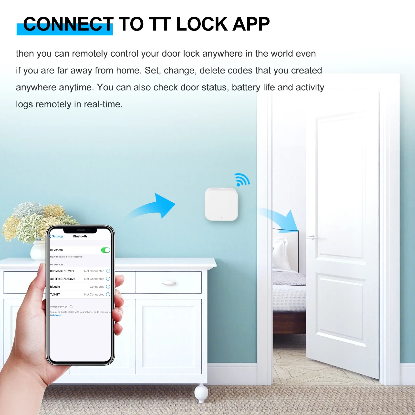 Y03A Bluetooth Wifi Gateway Fingerprint Password Smart Electronic Door Lock Home Bridge Ttlock App Control Gateway Hub