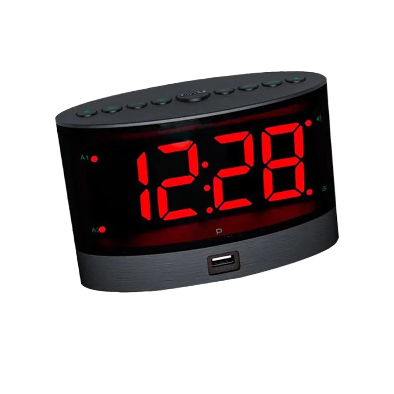 For silent vibration bedside student dormitory with super loud wireless deaf vibration electronic alarm clock LED large screen