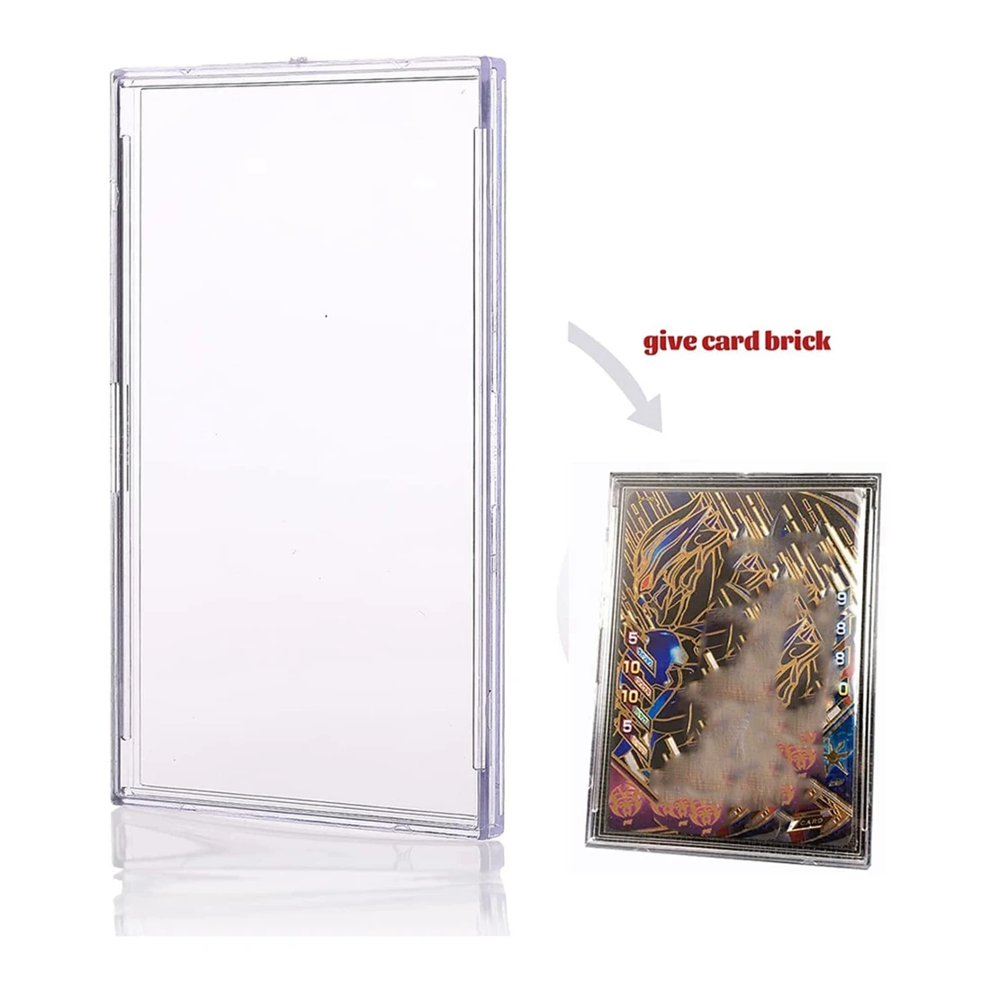Cards Sleeves Top Loaders 10 Hard Plastic Card Protector Clear Card Brick + 2 Display Stand
