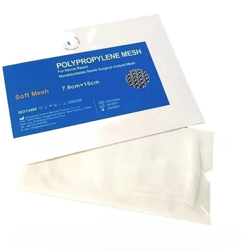 Inguinal Abdominal Hernia Repair Light Polypropylene Mesh Sterile 6*11cm, 7.6*15cm, 15*15cm, 30*30cm