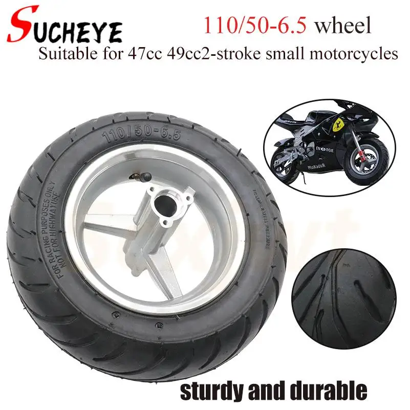 Venda quente roda de bicicleta de bolso f 110/50-6.5 rodas jantes de pneus 47cc 49cc 2 tempos bicicleta atv mini bicicleta
