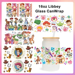 Disney Toy Story For Libbey 16oz Can Glass 3D Waterproof UV DTF Coffee Can Wrap Libbey Glass Wrap