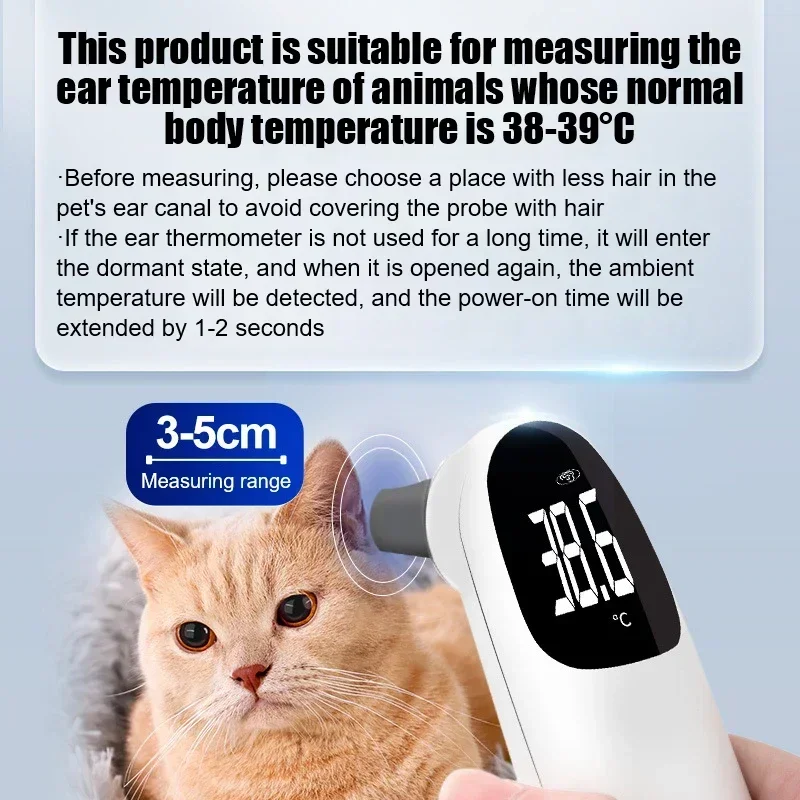 Pet Cat Dog Animal Ear Digital Thermometers Measuring Non-Contact Electronic Highly Accurate For Home and Clinic Use