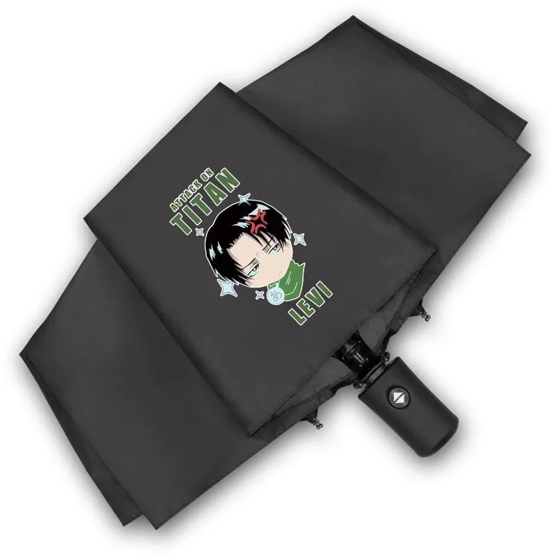 ブラックホワイト、進撃の巨人、進撃の巨人、アニメ、防風抗紫外線、自動雨コンパクト傘女性男性用