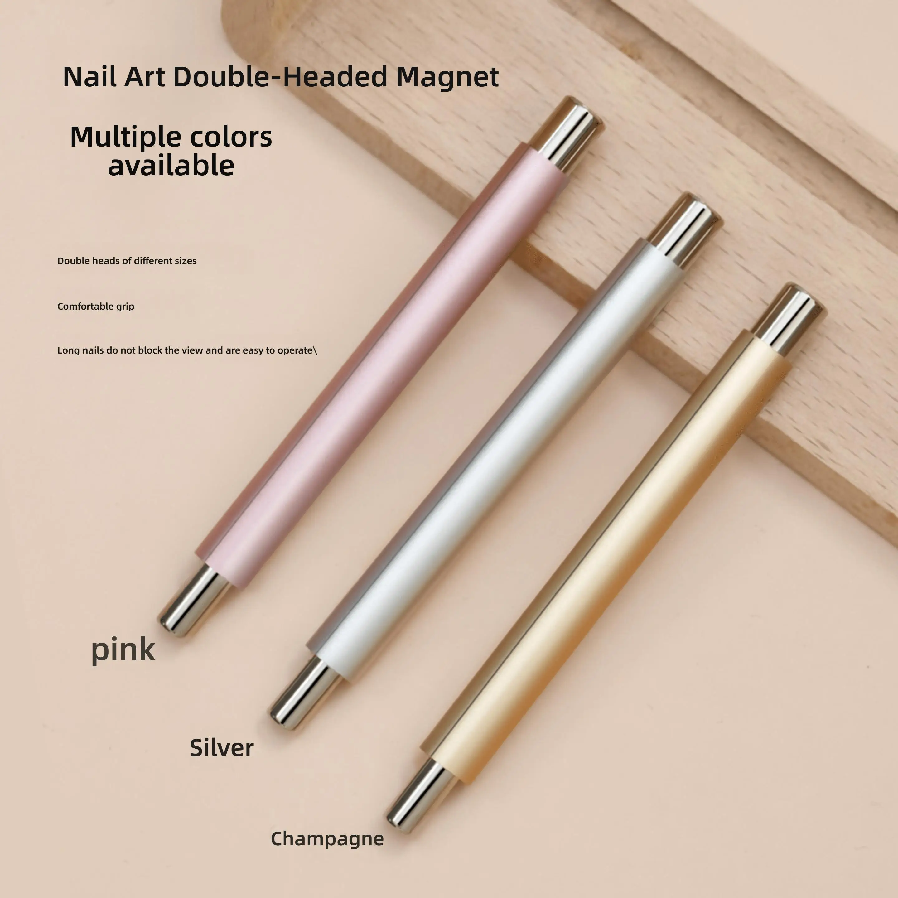 1Pcs Double Head Cat Eye Nail Magnet Pen with Steel Ball Multifunctional Strong Magnetic Stick for Nail Gel Polish Manicure Tool
