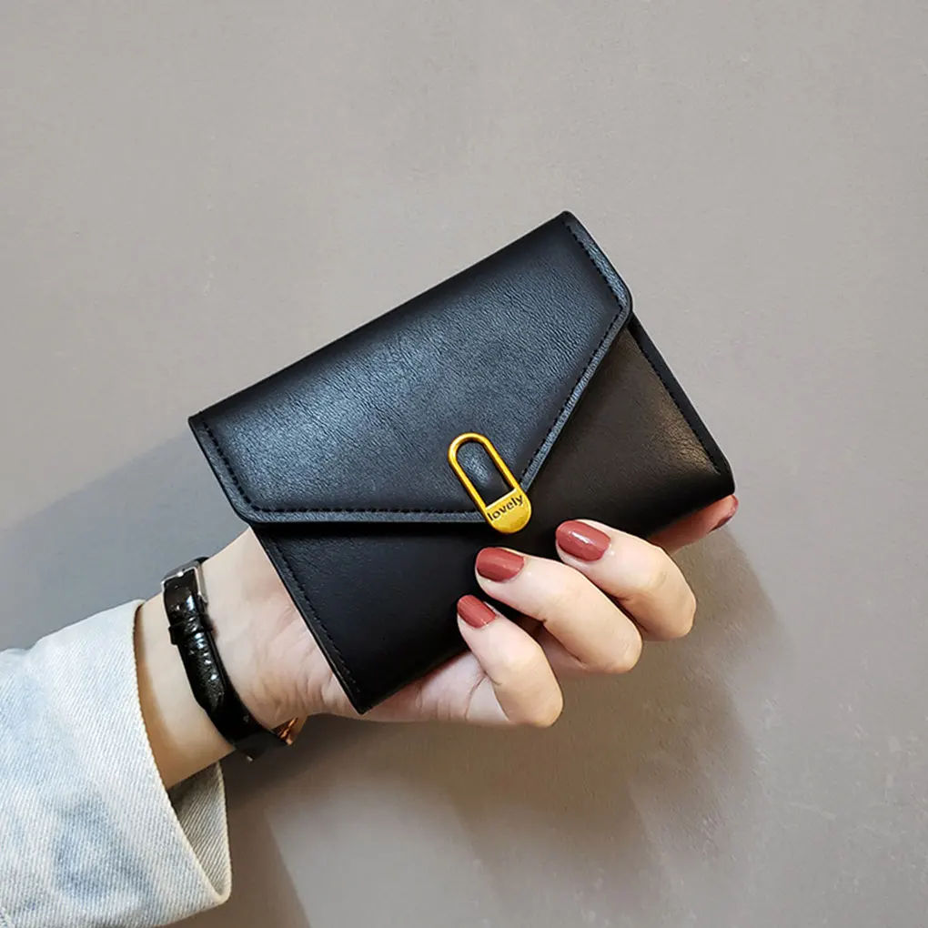 Luxe Vrouwen Pu Lederen Portemonnee Meerlaagse Kaarthouder Lederen Portemonnee Eenvoudige Mini Clutch Tas Kaarthouders Clutch