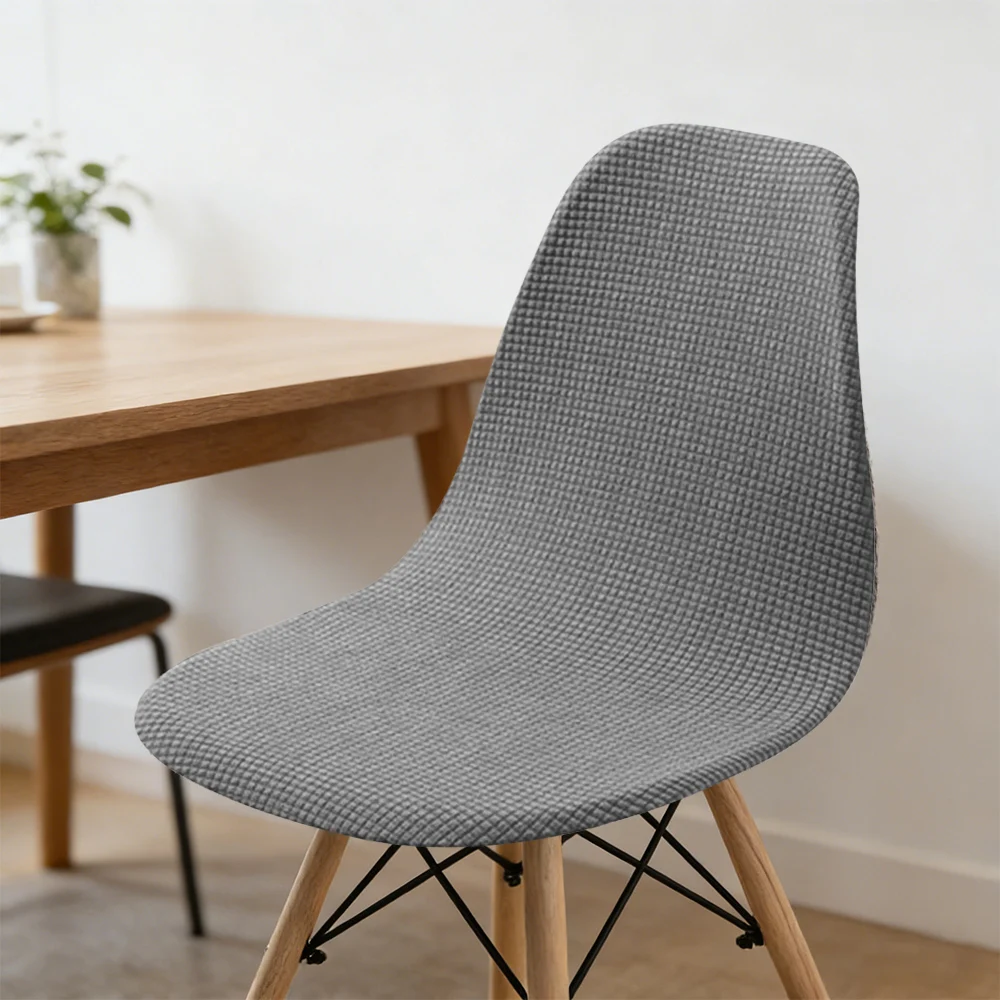 1pc Water-repellent Eames Chair Cover Waffle Jacquard Fabric Chair Protector Bar Chair Seat Case Hotel Restaurant Office Wedding