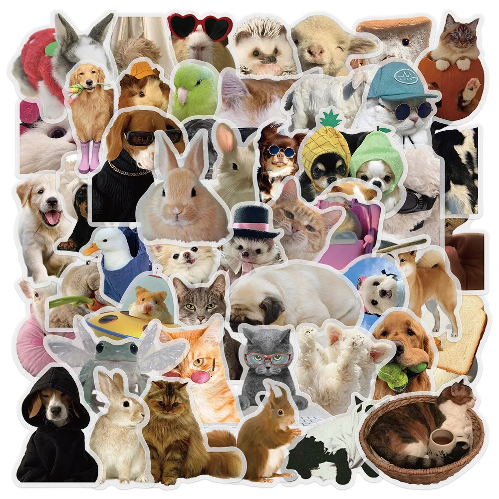 

10/30/50pcs Animal Cat Dog Graffiti Stickers Cute MEME Cartoon Decal for Kid DIY Water Bottle Phone Diary Decoration Sticker Toy