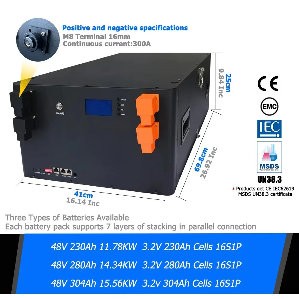 EEL Lithium Battery 51.2v 280ah EVE Lf280k 280K Lifepo4 Cell 10kwh 15kwh 30kwh 60kwh 100kwh Energy Storage Solar Battery