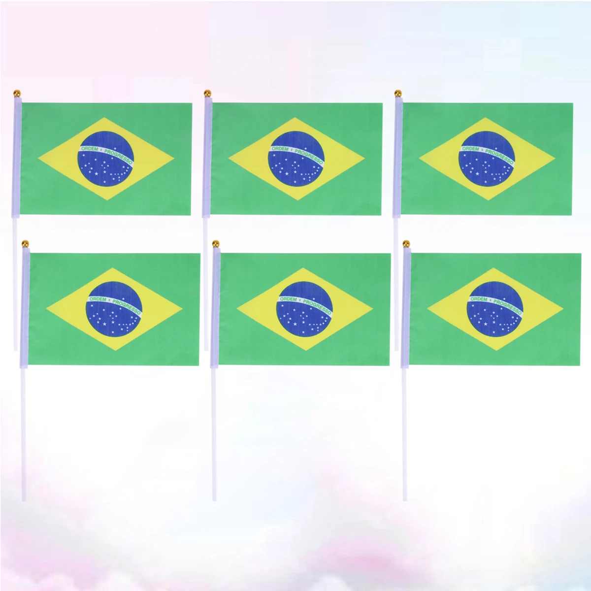 Mini-Handstab-Flaggen, Brasilien, Polyester, leicht, tragbar, Sport-Handstab-Flaggen, Event-Dekorationen