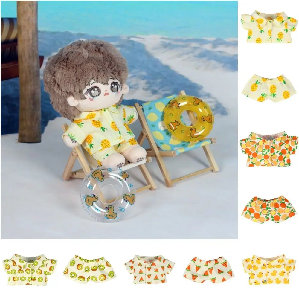 Mini Sleep Wear Doll Fruit Beach Pajamas Toy Accessories Overall Clothes 20cm Cotton Doll Clothes Replacement Undercoat