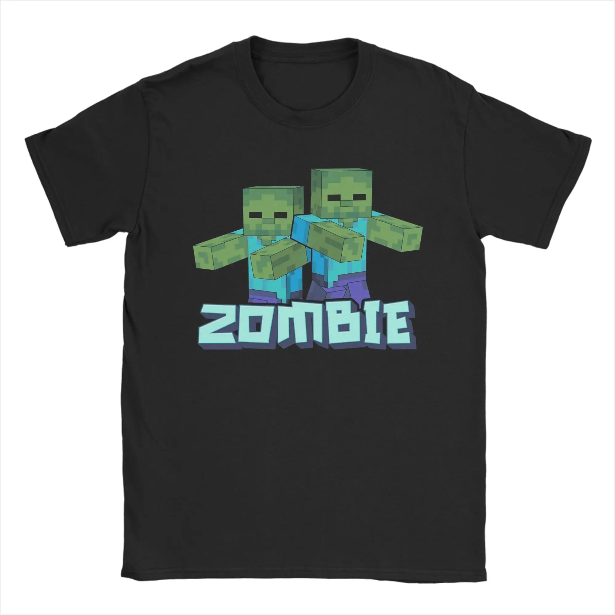 Camisetas masculinas e femininas Creepers Zombie Hostile Mob Character, 100% algodão, camisetas engraçadas de manga curta com gola redonda, camiseta p