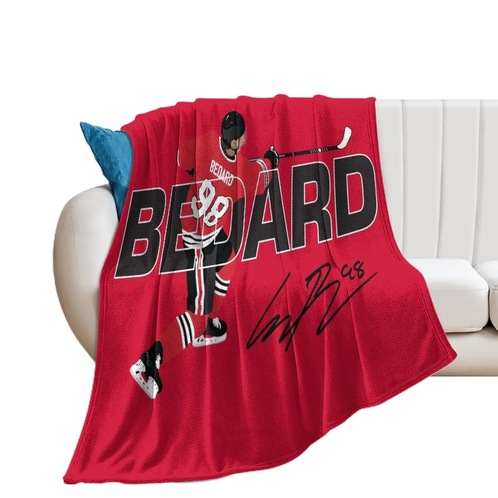 Bedard Pro Player Bold Name and Number Art Throw Blanket Flannels Sofa Blankets For Sofas Stuffeds Blankets