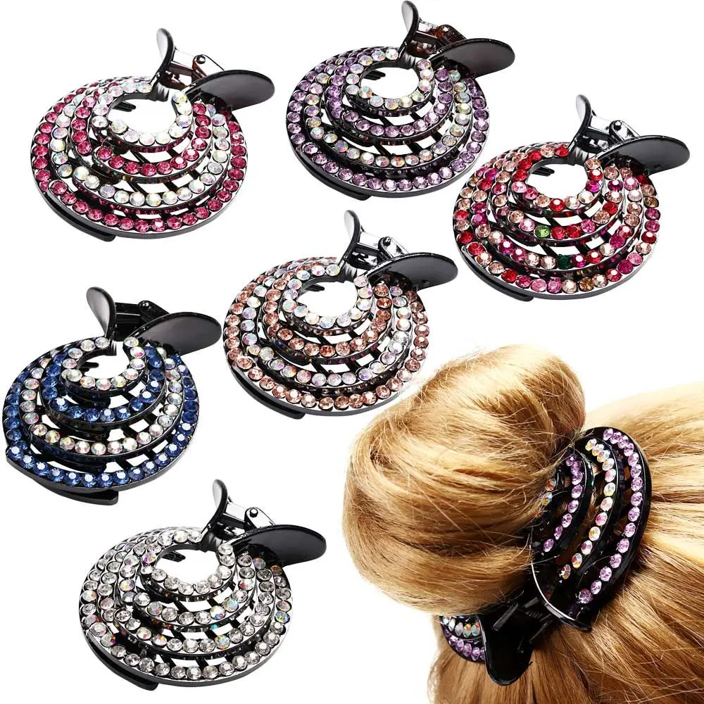 

Rhinestone Women Ladies Hairgrip Hair Clips Bird Nest Ponytail Buckle Hair Pins Clamps Hair Bun Holders Hair Accessories