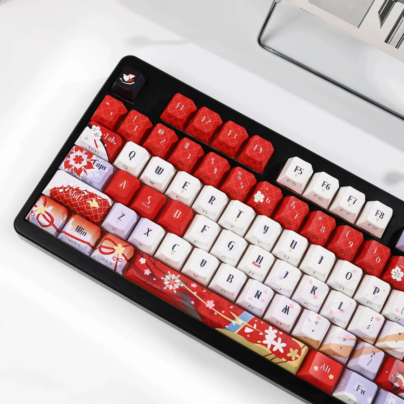 MAIMOOO Wuthering Waves Hiyuki Keycap Cherry Profile PBT Custom Side Engraved Red Anime Game Keycaps for Mechanical Keyboard