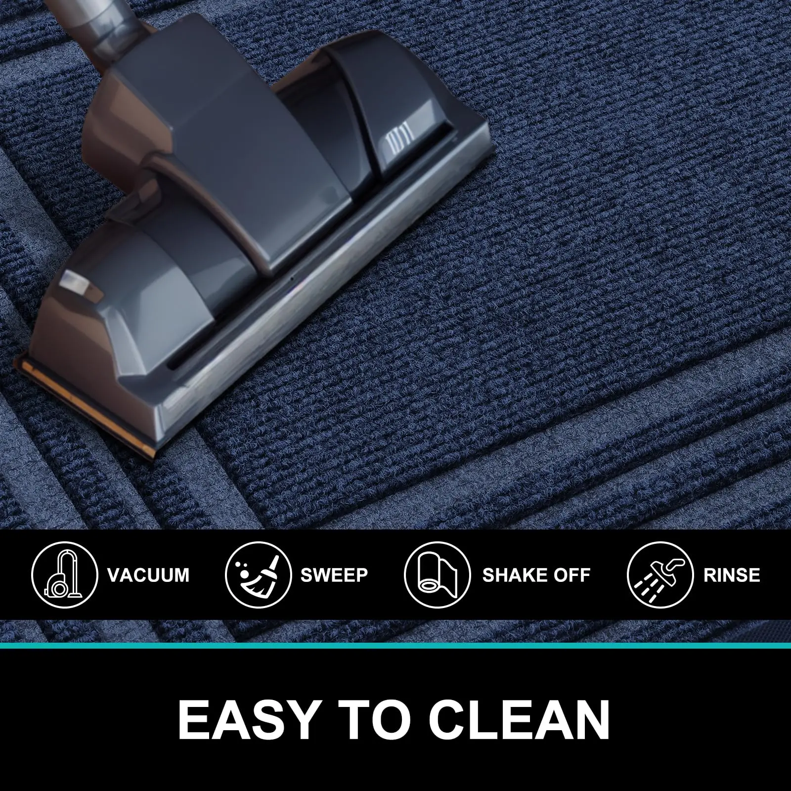 Olanly tapete de porta de chão, tapetes de borracha natural resistentes, fácil limpeza, interior e exterior, antiderrapante, capachos de entrada de baixo perfil