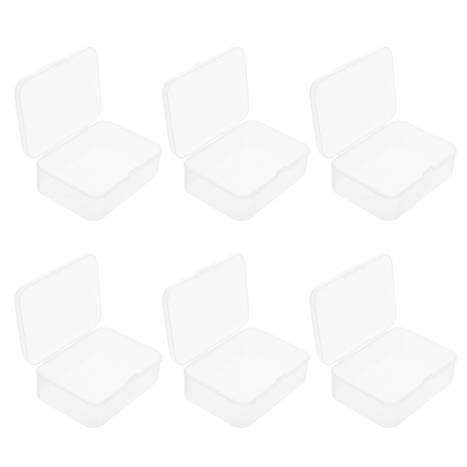 

6pcs Game Card Storage Box Mini Plastic Square Transparent Bead Containers Playing Card Boxes Small Rectangular Plastic Box