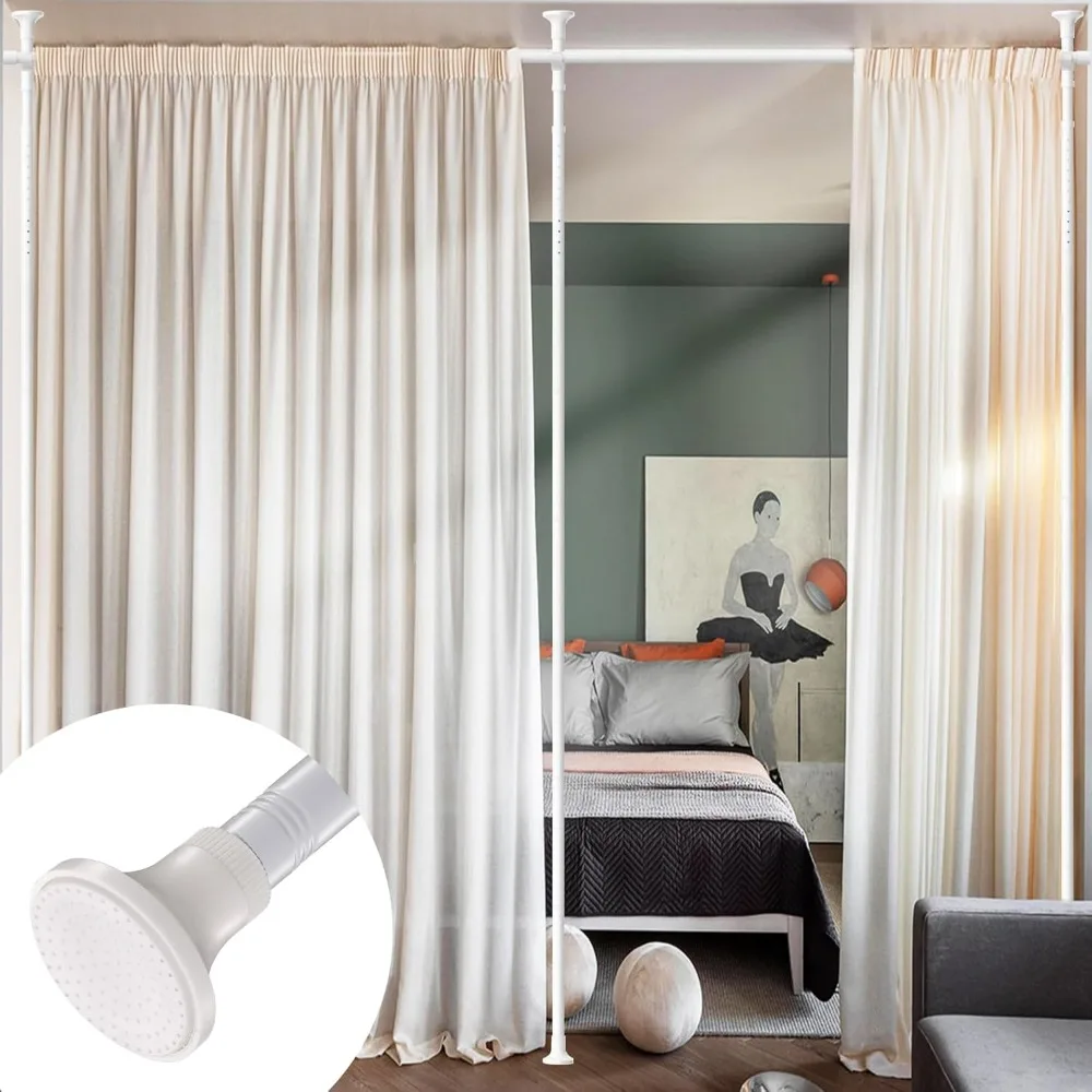 

Room Divider Stand - Tension Curtain Rod No Drilling for Room Separation,4-9ft (H) 28-166''(W) Portable Screens & Rooms Dividers