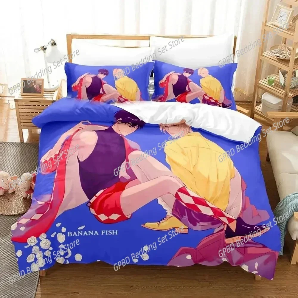 Anime Banana Fish Bedding Set For Bedroom Soft Modern Bedspreads Comefortable Kids Duvet Cover Quilt Cover And Pillowcase