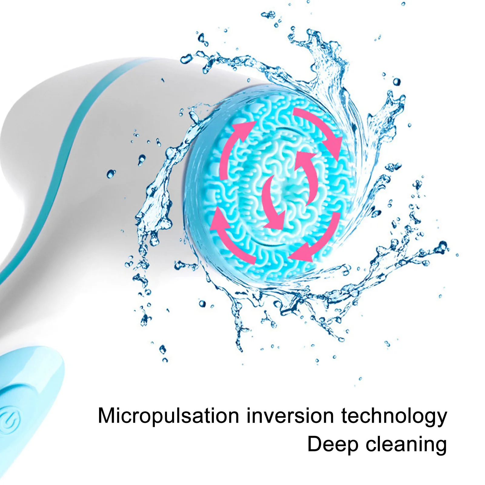 Facial Electric Cleaner Rechargeable Silicone Massage Cleansing Face Brush with Heads