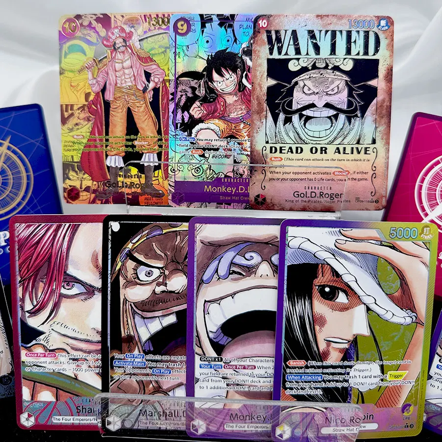 One Piece TCG OP09 EN Proxy Luffy Shanks Roger Blackbeard Robin Four Emperors New Emperor Alternate Art SEC Manga Wanted Rare
