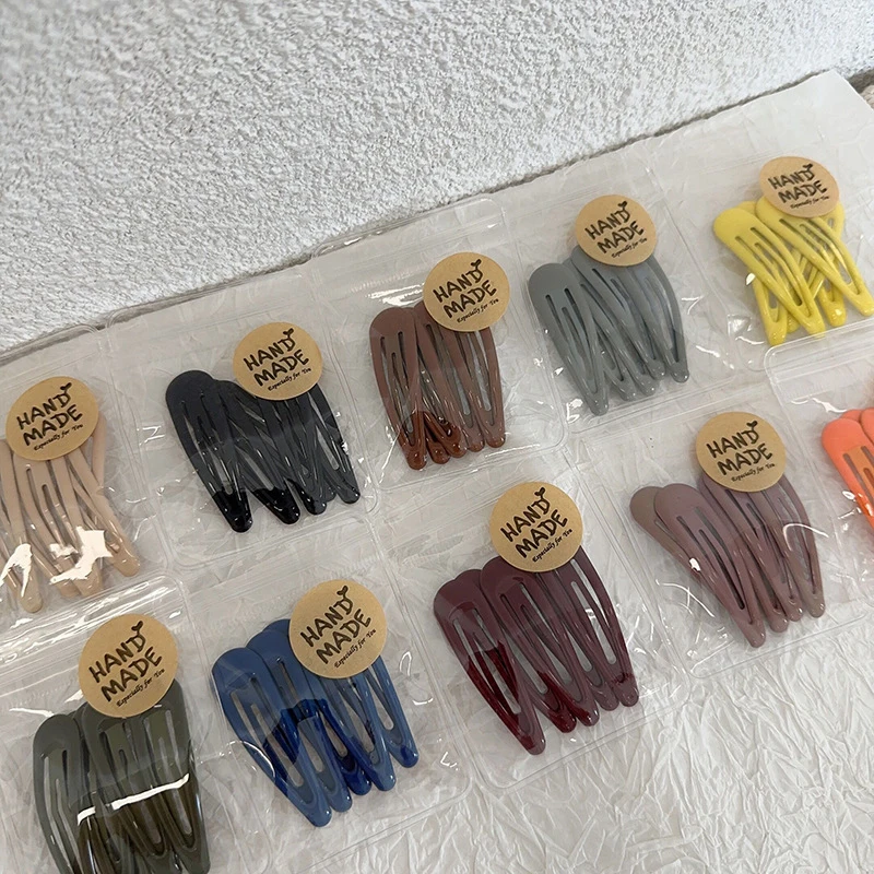 Clipes de cabelo sólido para meninas, café clássico com leite, BB hairpin, metal oco, antiderrapante, clipe, ornamento, presilha, acessórios para cabelo, 5pcs por conjunto