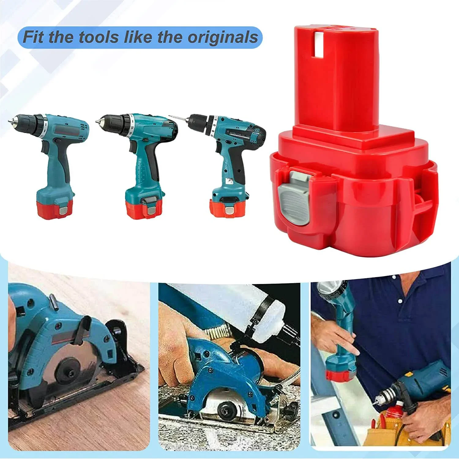 2026 9.6V 4.8/6.8/9.8/12.8Ah لماكيتا PA09 9120 9134 9135 9135A 9102 6207D 6222D 6261D 192595-8 192596-6 بطارية أداة الطاقة