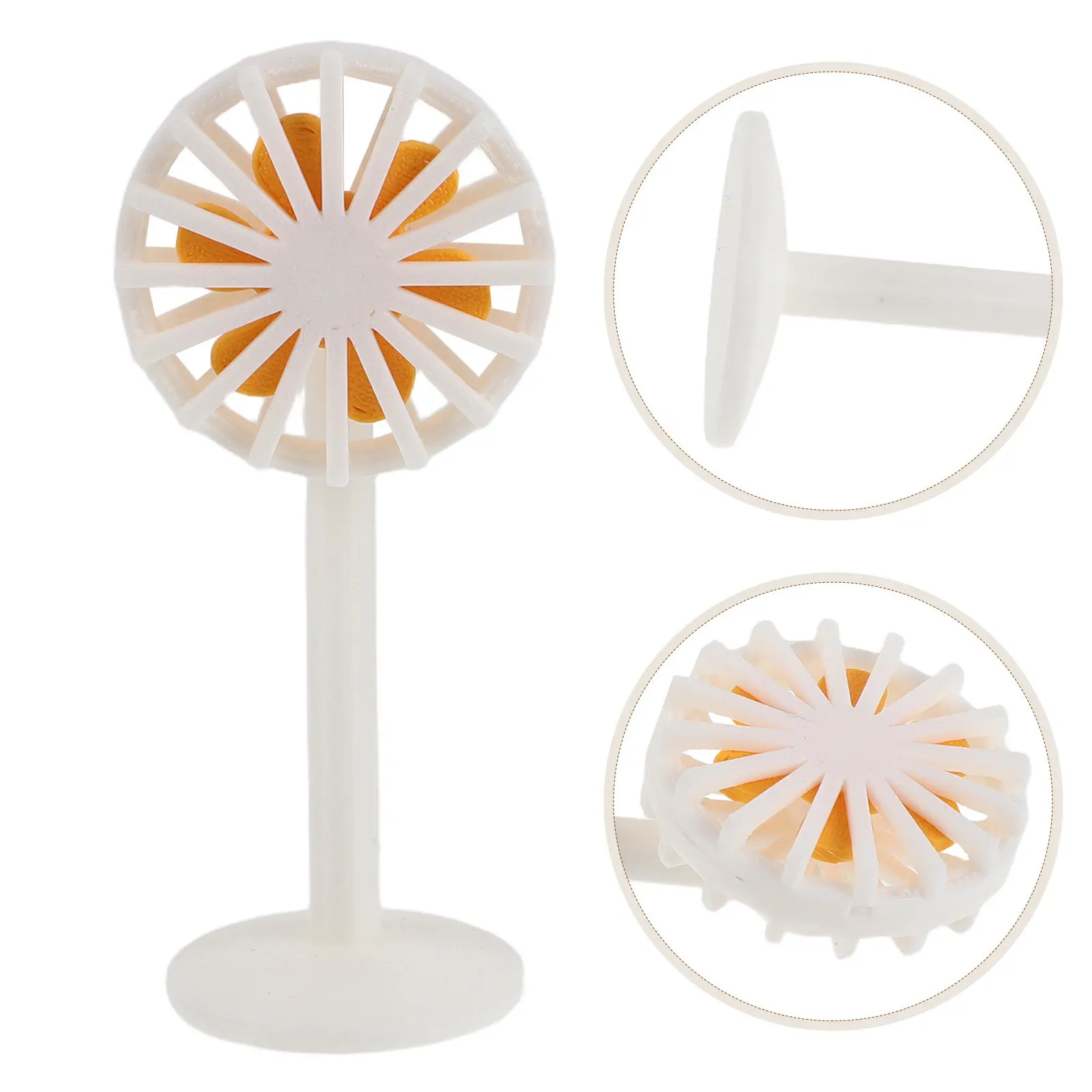 

2Pcs Mini Fan Stand Vintage Style Realistic Dollhouse Table Fan Decoration Miniature Furniture Prop for Micro Landscape Fairy