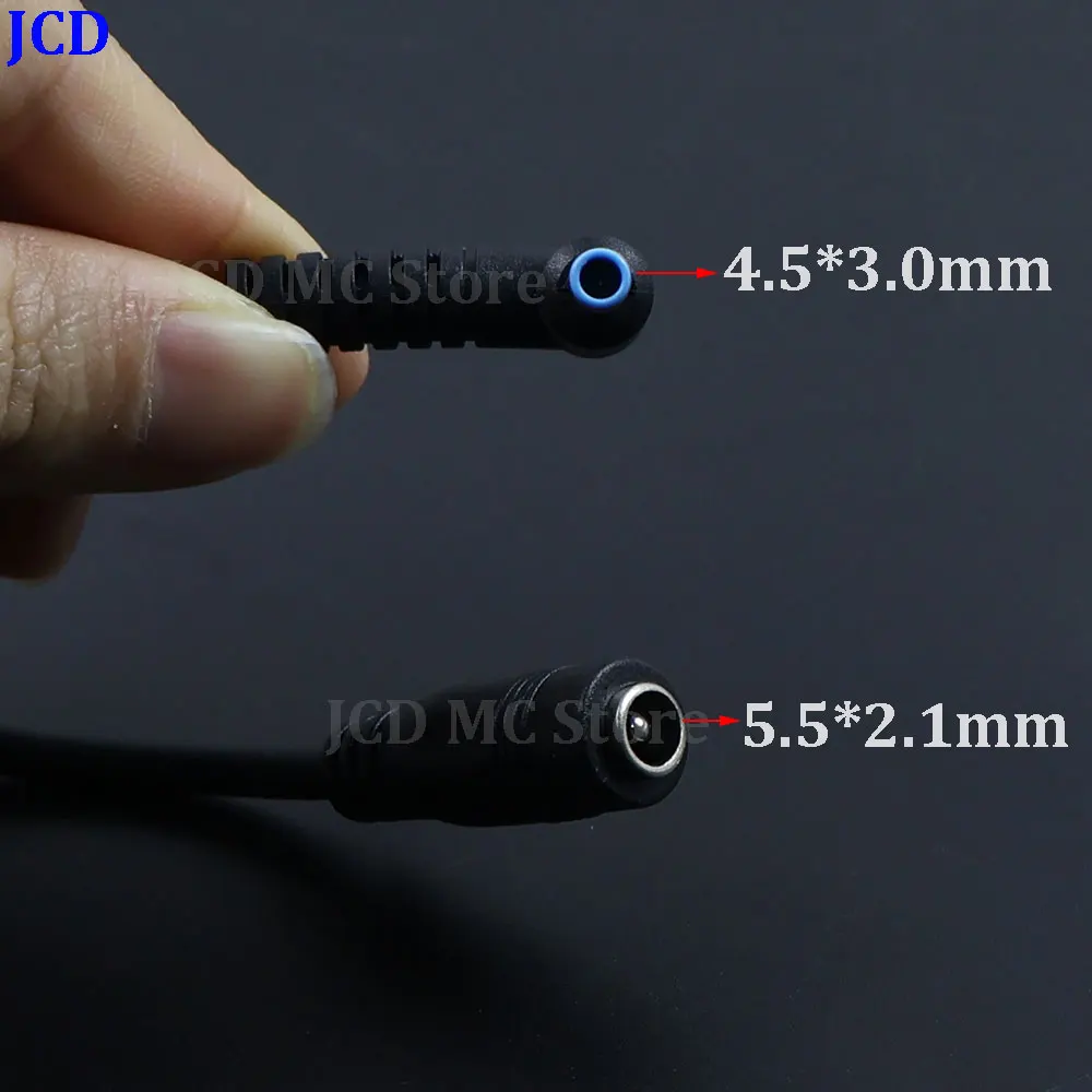 1PC DC Adapter Connector 5.5*2.1mm To 4.5*3.0mm DC Power Charger Converter Adapter Right Angle Cable For HP Dell Blue Tips