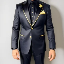 Men's Slim-Fit 2-Piece Wedding Tuxedo Suit Shawl Collar Jacket Straight Pants Male Grooming XS-5XL