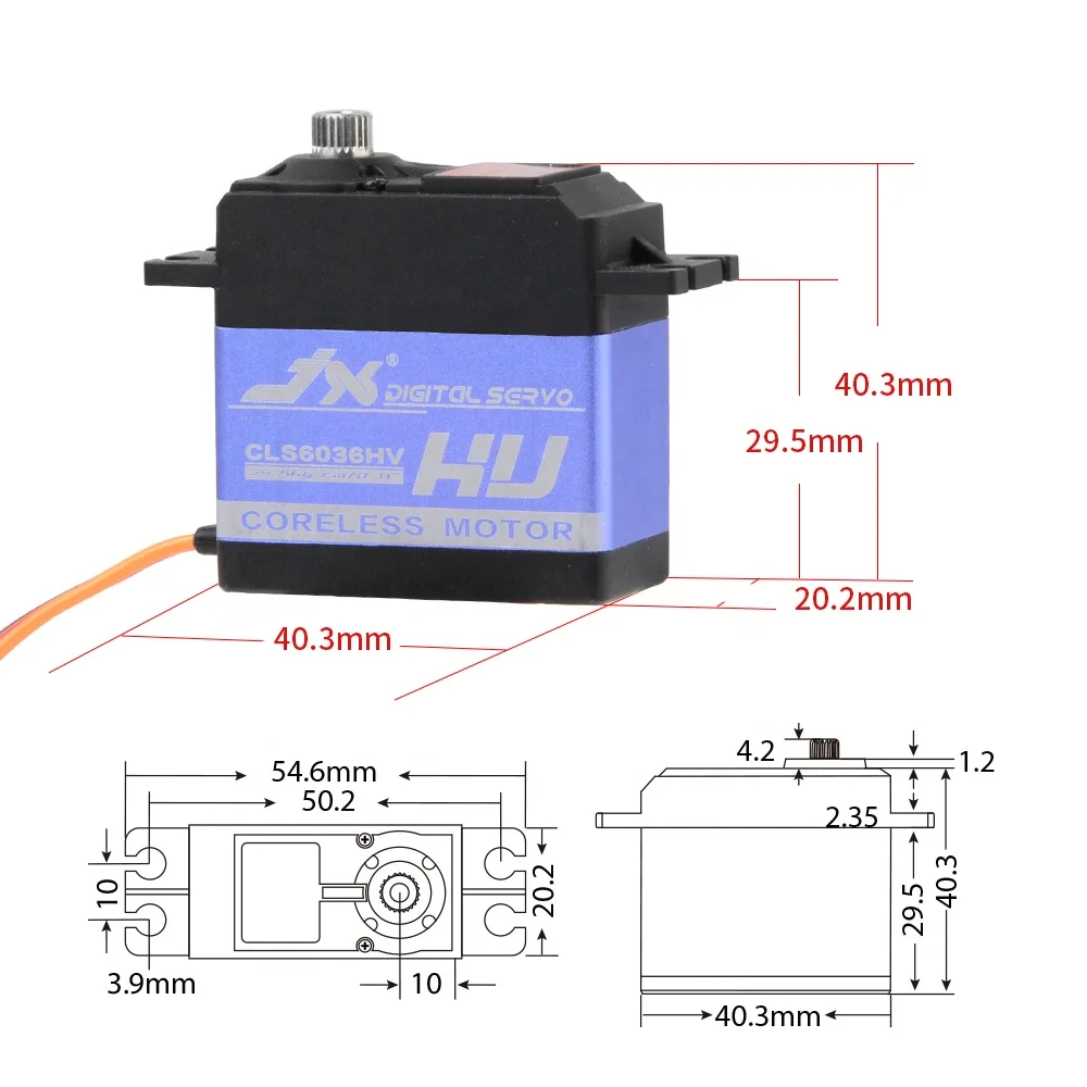 JX Servo CLS6036HV 36KG, servo numérique à couple élevé, coque en aluminium, engrenage métallique, moteurs sans noyau pour pièces d'avion hélicoptère RC