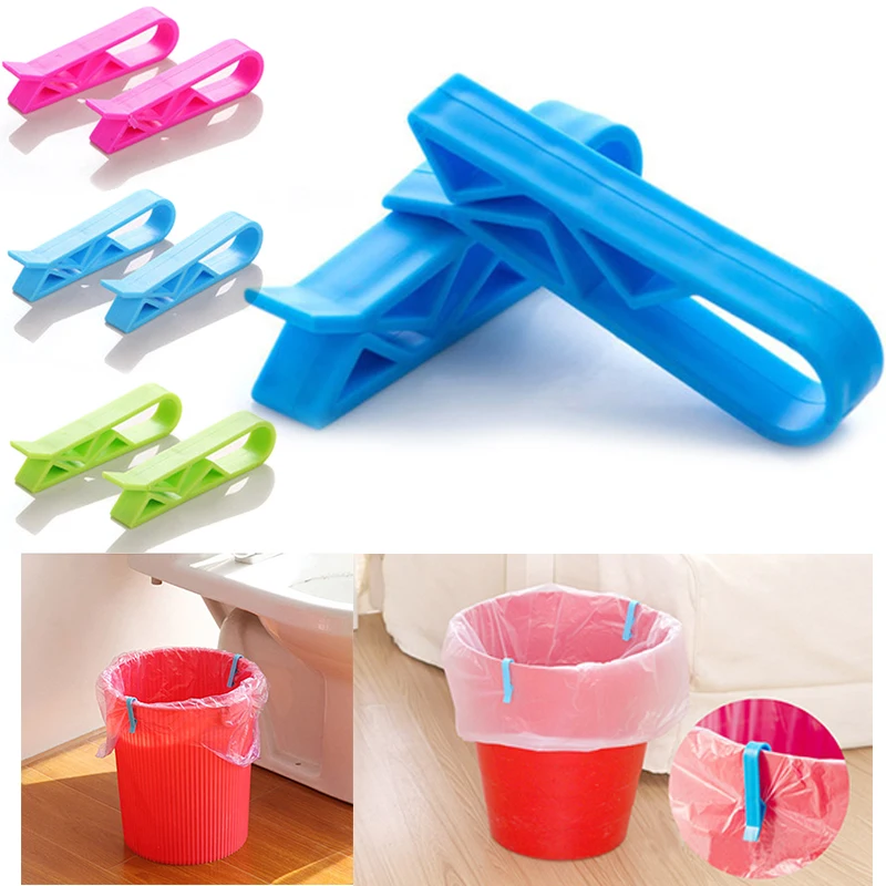 2-24Pcs Trash Bag Fixed Clip Universal Plastic Garbage Basket Bag Fixed Holder For Bathroom Organizer Home Kitchen Storage Clamp