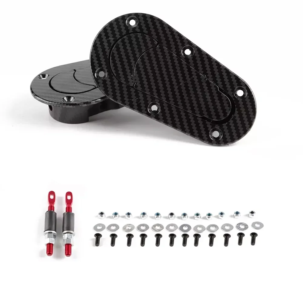 Universal Racing Hood Lock Engine Bonnet Pin Latch Kits Refitting With Keys Mount Car Accessories Black/Carbon