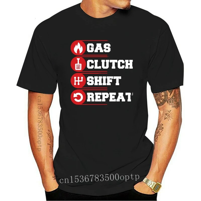 2019 Baru Huruf Cetak Kreatif Dicetak T-Shirt Gas Kopling Pergeseran Ulangi Manual Stik Drive Kaus Lucu Mobil Balap Kaus