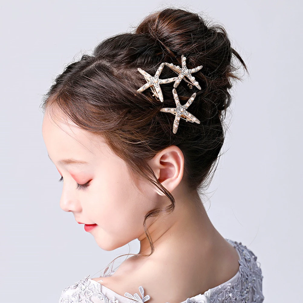 

3pcs Wedding Hair Clip Bridal Accessories Rhinestone Star Design Alloy Hairpins for Women Party Gathering Easy Wear Perfect